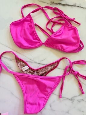 Ravish Sands Pink String Bikini Set - 36D/M-L